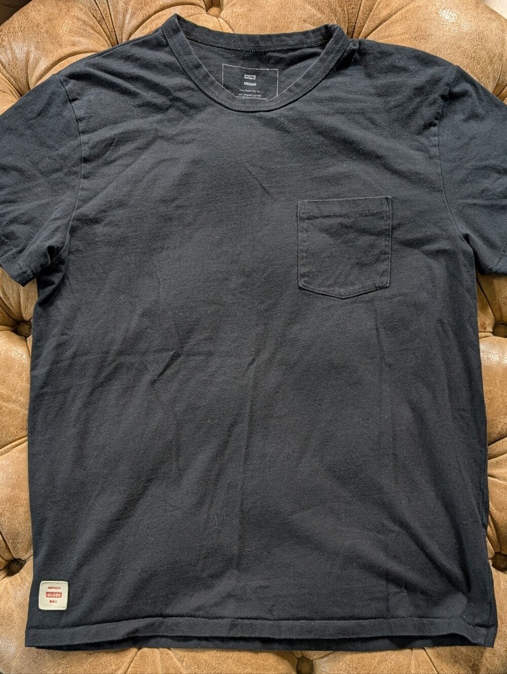 Globe Australia Every Damn Day Pocket Tee Size Medium Black Comfy Soft